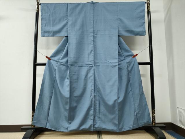 平和屋着物●結城紬　色無地　薄花色　正絹　逸品　CABE3061yc