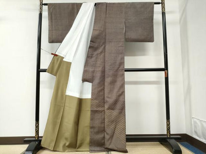平和屋着物●二代目 川村久太郎　訪問着　紬地　吉祥文　正絹　逸品　CABE3068yc