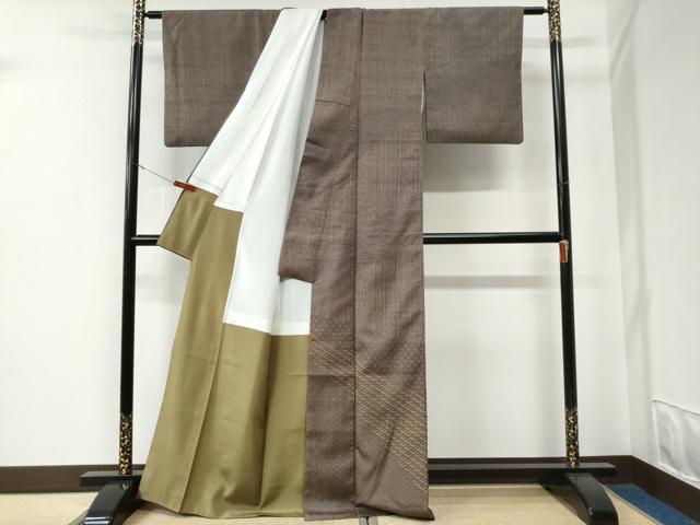 平和屋着物●二代目 川村久太郎　訪問着　紬地　吉祥文　正絹　逸品　CABE3068yc