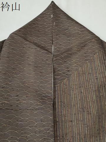 平和屋着物●二代目 川村久太郎　訪問着　紬地　吉祥文　正絹　逸品　CABE3068yc