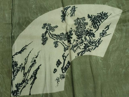 平和屋着物●男性　長襦袢　袷　地紙草木文　正絹　逸品　未使用　CABE3069yc