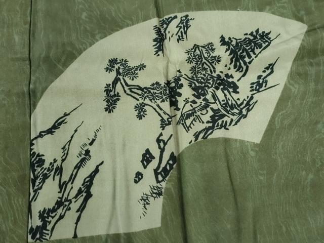 平和屋着物●男性　長襦袢　袷　地紙草木文　正絹　逸品　未使用　CABE3069yc