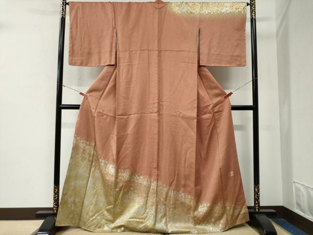 平和屋着物●訪問着　作家物　草花文　金銀彩　正絹　逸品　CABE3071yc