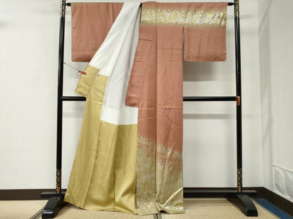 平和屋着物●訪問着　作家物　草花文　金銀彩　正絹　逸品　CABE3071yc