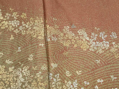 平和屋着物●訪問着　作家物　草花文　金銀彩　正絹　逸品　CABE3071yc