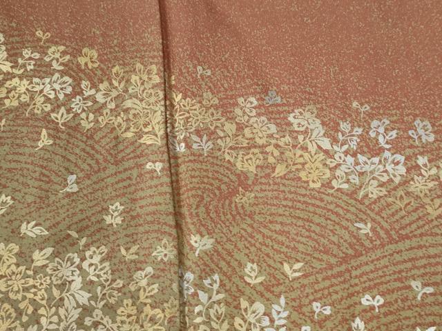 平和屋着物●訪問着　作家物　草花文　金銀彩　正絹　逸品　CABE3071yc