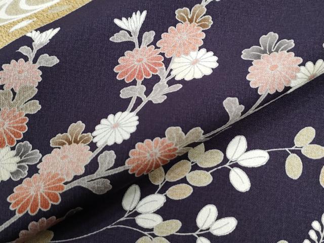 平和屋着物●訪問着　横縞流水地紙雪輪花文　金彩　鈴乃屋扱い　正絹　逸品　CABE3072yc