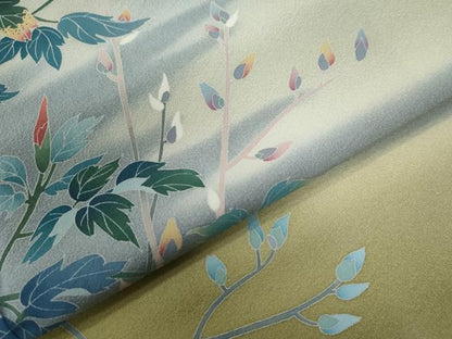 平和屋着物●訪問着　友禅　作家物　枝花文　暈し染め　正絹　逸品　CABE3074yc