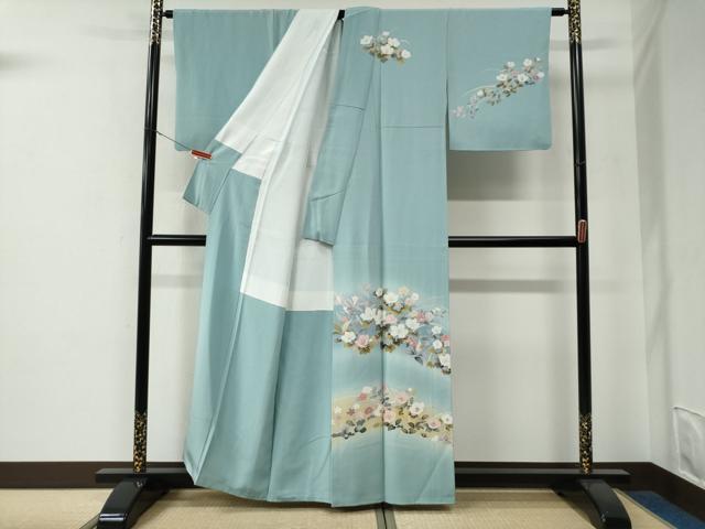 平和屋着物●訪問着　友禅　草花文　暈し染め　正絹　逸品　CABE3075yc