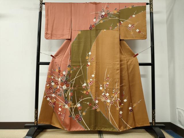 平和屋着物●訪問着　霞吉祥枝花文　正絹　逸品　CABE3080yc