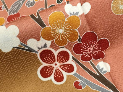 平和屋着物●訪問着　霞吉祥枝花文　正絹　逸品　CABE3080yc