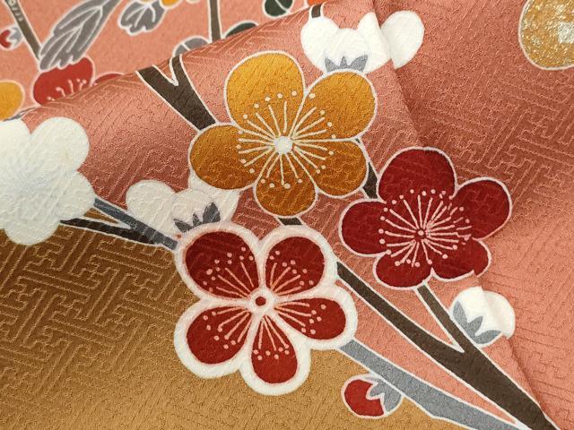 平和屋着物●訪問着　霞吉祥枝花文　正絹　逸品　CABE3080yc