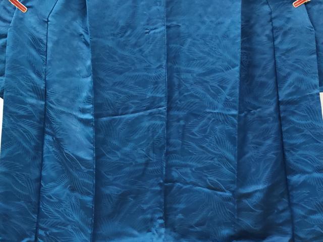 平和屋着物●豪華振袖　色無地　飛鶴地紋　瑠璃紺色　正絹　逸品　未使用　CABE3088yc