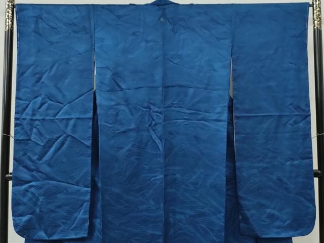 平和屋着物●豪華振袖　色無地　飛鶴地紋　瑠璃紺色　正絹　逸品　未使用　CABE3088yc