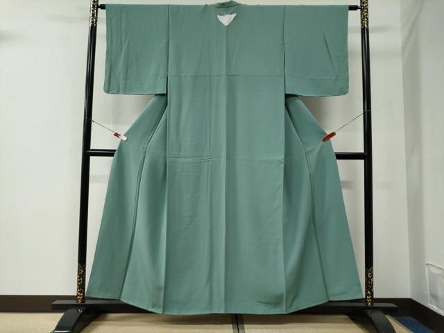 平和屋着物●上質な色無地　青磁色　正絹　逸品　未使用　CABE3093yc
