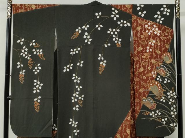 平和屋着物●豪華振袖　花蝶文　金彩　正絹　逸品　CABE3095yc