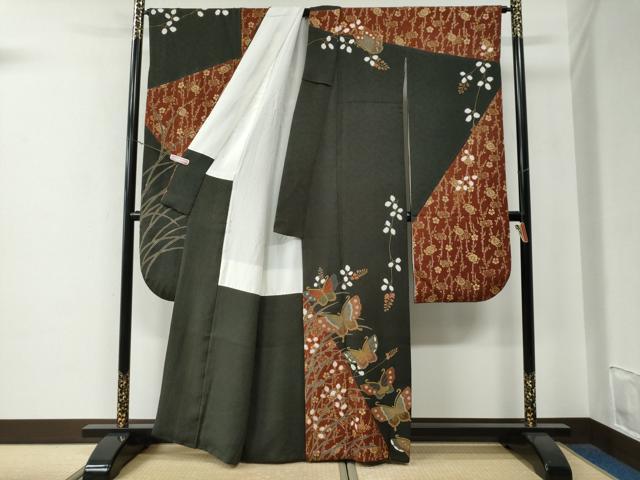平和屋着物●豪華振袖　花蝶文　金彩　正絹　逸品　CABE3095yc