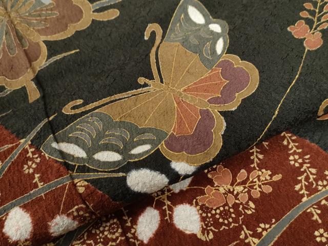 平和屋着物●豪華振袖　花蝶文　金彩　正絹　逸品　CABE3095yc