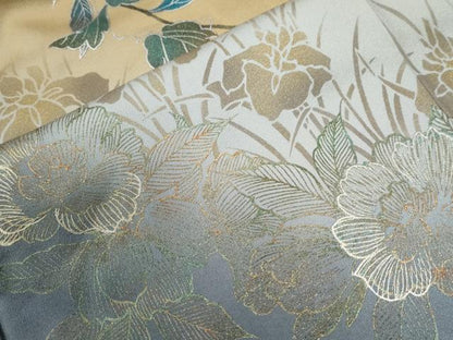 平和屋着物●訪問着　枝牡丹花鳥文　暈し染め　金銀彩　正絹　逸品　未使用　CABE3096yc