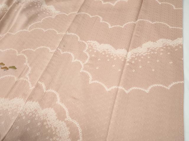 平和屋着物●訪問着　絞り　刺繍　雲取り草花文　金彩　正絹　逸品　CABE3098yc