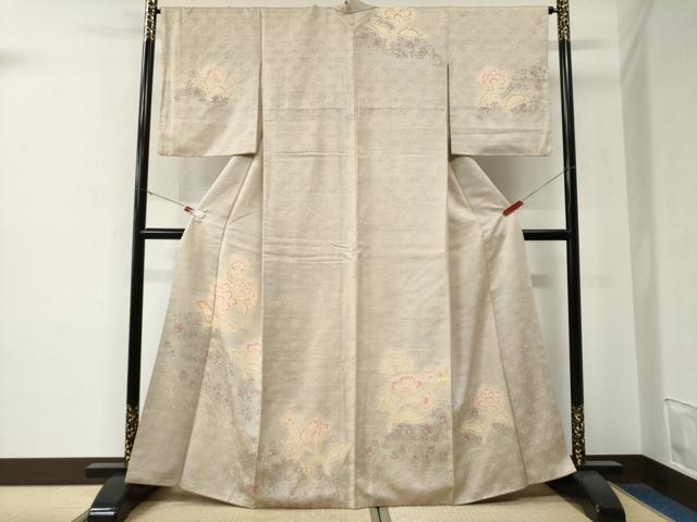 平和屋着物●訪問着　花唐草文　暈し染め　正絹　逸品　CABE3099yc
