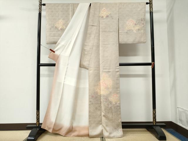 平和屋着物●訪問着　花唐草文　暈し染め　正絹　逸品　CABE3099yc