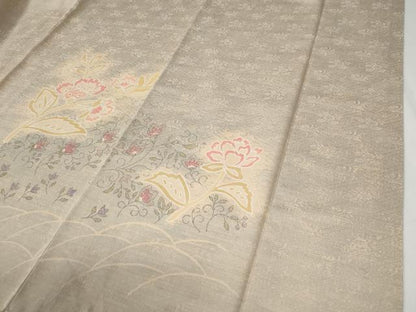 平和屋着物●訪問着　花唐草文　暈し染め　正絹　逸品　CABE3099yc