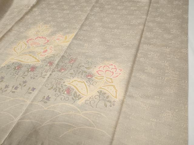 平和屋着物●訪問着　花唐草文　暈し染め　正絹　逸品　CABE3099yc