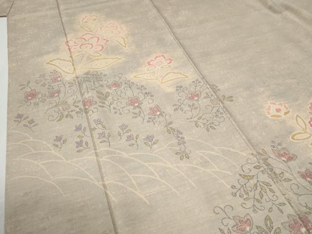 平和屋着物●訪問着　花唐草文　暈し染め　正絹　逸品　CABE3099yc