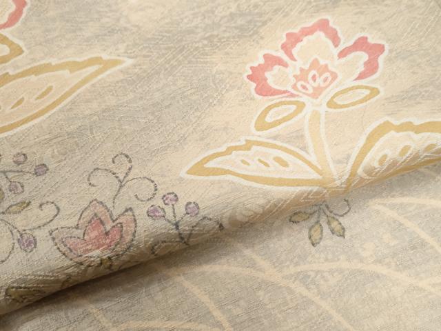 平和屋着物●訪問着　花唐草文　暈し染め　正絹　逸品　CABE3099yc