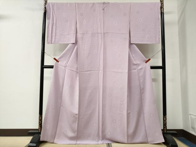 平和屋着物●上質な色無地　舞花地紋　撫子色　ロング丈　正絹　逸品　未使用　CABE3100yc