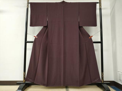 平和屋着物●上質な色無地　黒鳶色　正絹　逸品　未使用　CABE3105yc