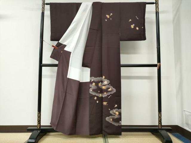 平和屋着物●訪問着　駒刺繍　雲取り宝尽くし　金彩　高島屋扱い　正絹　逸品　CABE3107yc