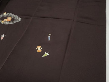 平和屋着物●訪問着　駒刺繍　雲取り宝尽くし　金彩　高島屋扱い　正絹　逸品　CABE3107yc