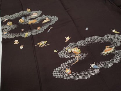 平和屋着物●訪問着　駒刺繍　雲取り宝尽くし　金彩　高島屋扱い　正絹　逸品　CABE3107yc