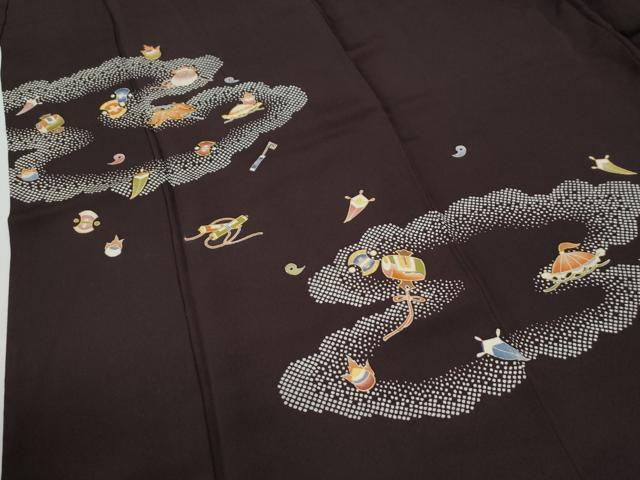 平和屋着物●訪問着　駒刺繍　雲取り宝尽くし　金彩　高島屋扱い　正絹　逸品　CABE3107yc
