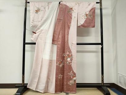 平和屋着物●訪問着　草花文　金彩　正絹　逸品　未使用　CABE3110yc