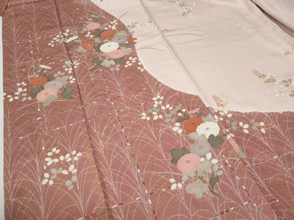 平和屋着物●訪問着　草花文　金彩　正絹　逸品　未使用　CABE3110yc