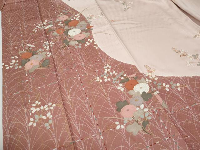 平和屋着物●訪問着　草花文　金彩　正絹　逸品　未使用　CABE3110yc