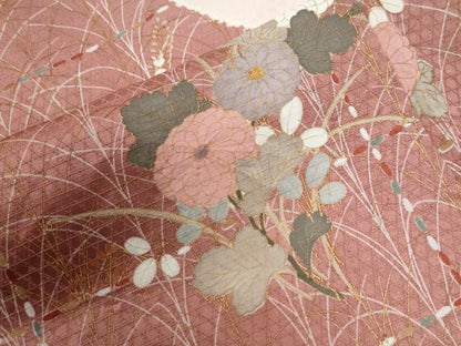平和屋着物●訪問着　草花文　金彩　正絹　逸品　未使用　CABE3110yc