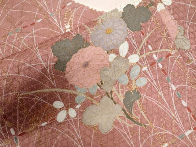 平和屋着物●訪問着　草花文　金彩　正絹　逸品　未使用　CABE3110yc
