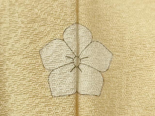 平和屋着物●上質な色無地　麻の葉吉祥地紋　淡黄色　正絹　逸品　未使用　CABE3111yc