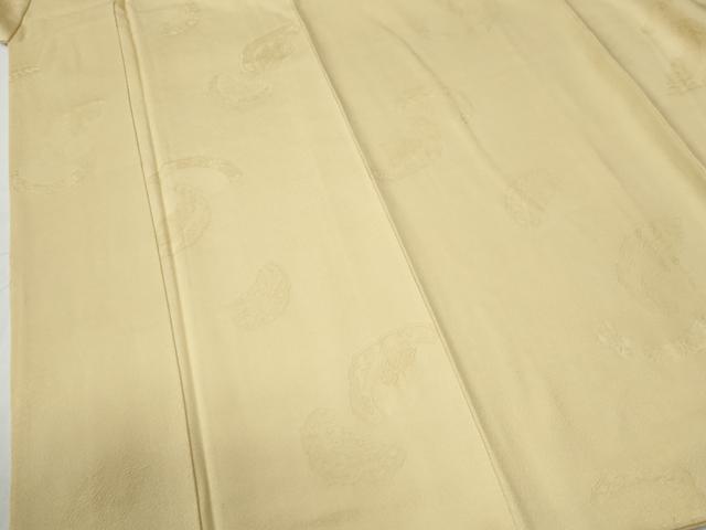 平和屋着物●上質な色無地　麻の葉吉祥地紋　淡黄色　正絹　逸品　未使用　CABE3111yc