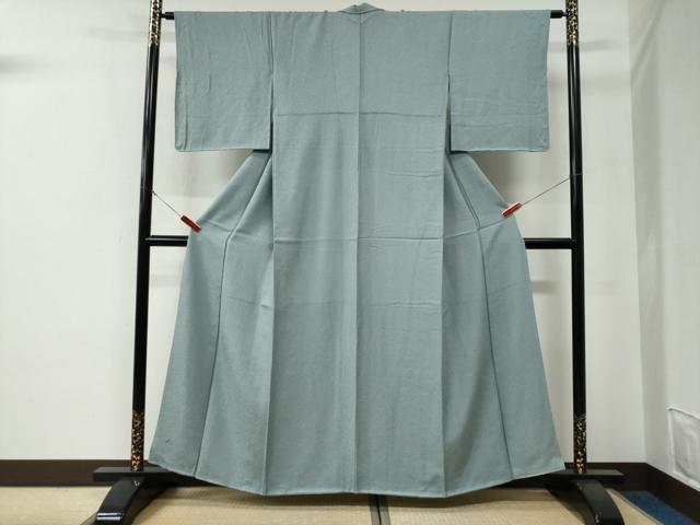 平和屋着物●上質な色無地　紋意匠　秘色色　正絹　逸品　CABE3113yc