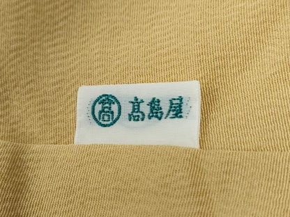 平和屋着物●上質な色無地　よろけ縞地紋　飴色　高島屋扱い　正絹　逸品　CABE3114yc