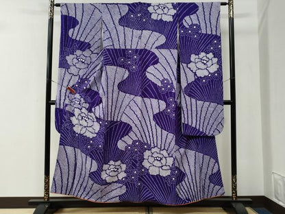平和屋着物●豪華振袖　総絞り　牡丹花文　正絹　逸品　CABE3115yc
