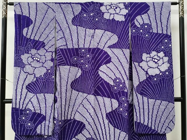 平和屋着物●豪華振袖　総絞り　牡丹花文　正絹　逸品　CABE3115yc