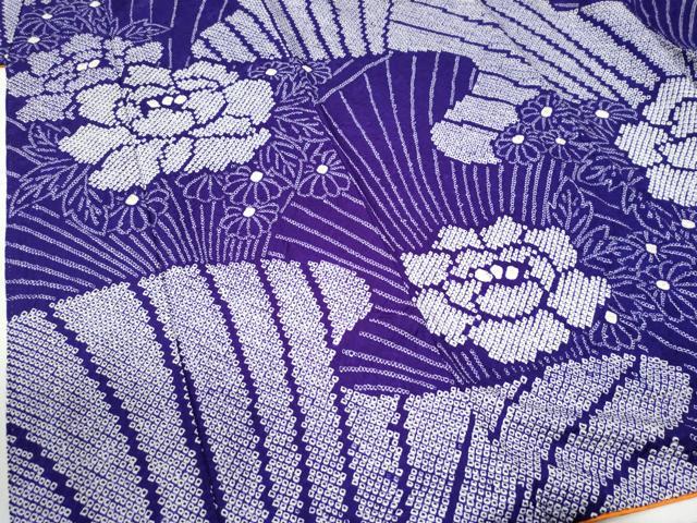 平和屋着物●豪華振袖　総絞り　牡丹花文　正絹　逸品　CABE3115yc