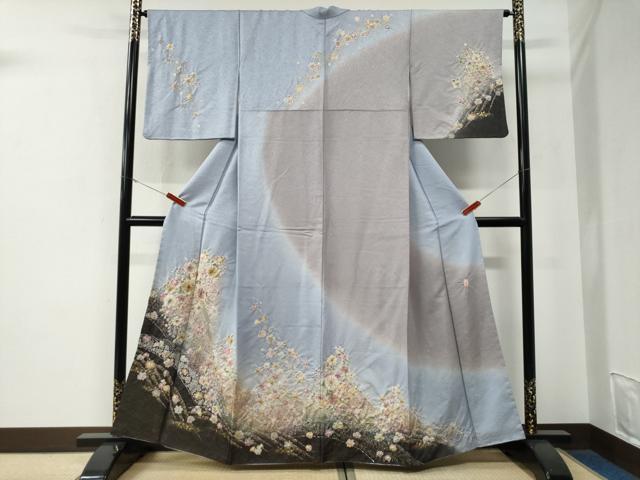 平和屋着物●越後十日町の一流染匠　桐屋・翠山工房　徳永憲峯　訪問着　辻が花　暈し染め　金通し地　正絹　逸品　CABE3116yc