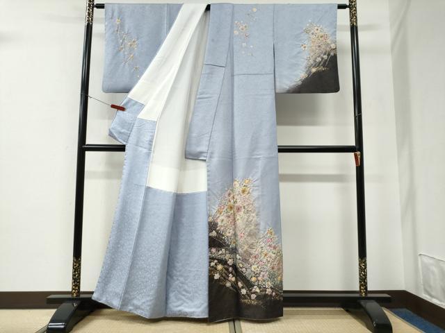 平和屋着物●越後十日町の一流染匠　桐屋・翠山工房　徳永憲峯　訪問着　辻が花　暈し染め　金通し地　正絹　逸品　CABE3116yc
